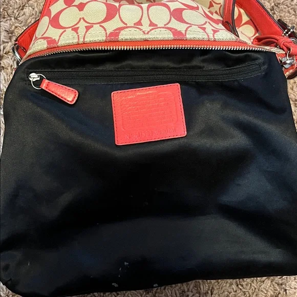 Coach Red and Cream Crossbody Bag - Picture 3 of 8